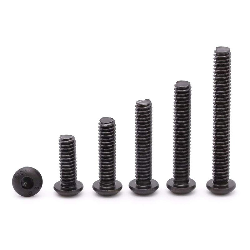 RoyceMart M6-1.0 x 12mm Button Head Socket Head Cap Screws, Grade 10.9 Alloy Steel, Allen Hex Drive, Full Machine Thread, Black Oxide Finish, 50 PCS - Image 5